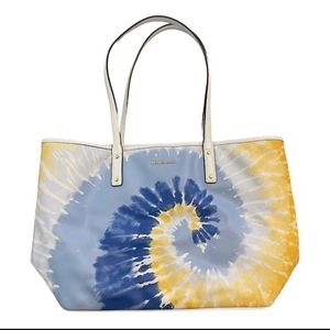Michael Kors Carter Tie Dye Swirl Lg Tote Blue NWT authentic